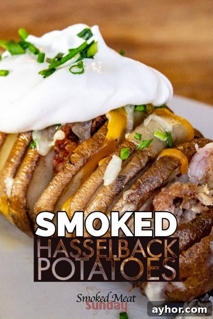 Smoked Hasselback Potatoes Recipe for Crispy, Flavorful Slices 2 Are you looking for the best way to make potatoes? These smoked hasselback potatoes are so easy to make. Smoke kissed and loaded with flavor, you have to try these! Pellet Grill Recipes - Pulled Pork Leftovers Idea - Bacon - Chives - Smoker Recipes - Traeger Recipes