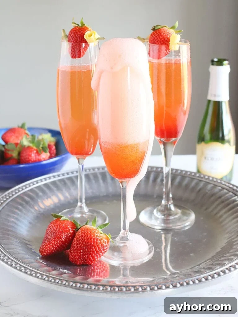 77 Brunch Cocktails to Impress Your Guests 3 champagne bubbles spilling out over the sides of a Champagne flute