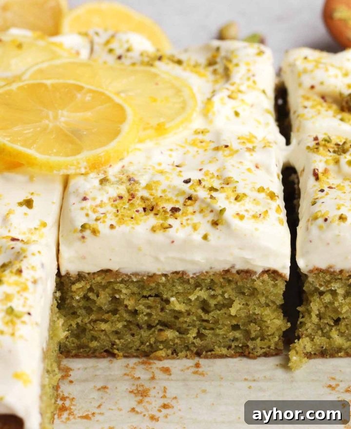 Zesty Lemon Pistachio Cake Recipe with Toasted Nuts 6 lemon pistachio cake sliced