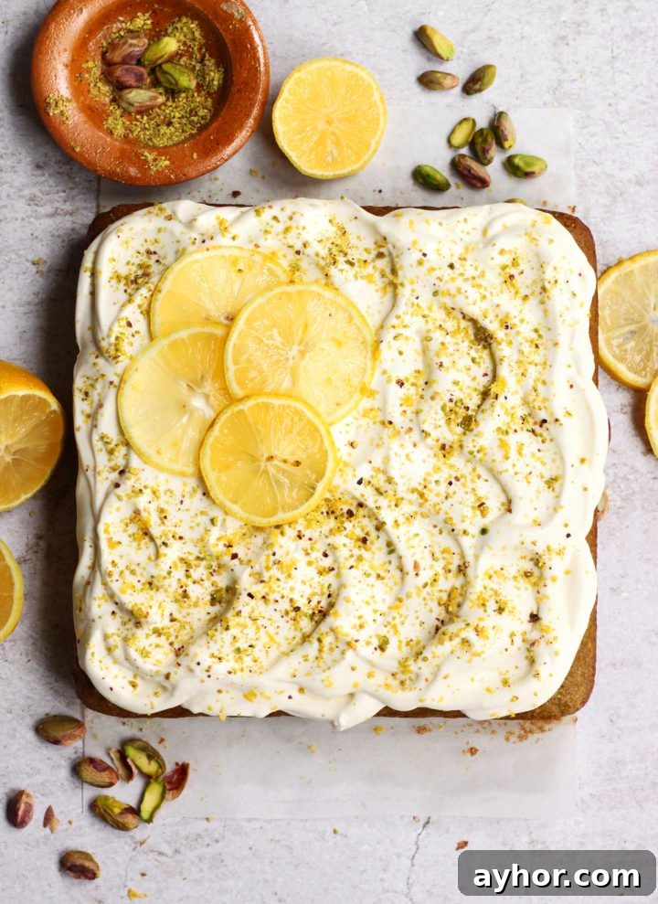 Zesty Lemon Pistachio Cake Recipe with Toasted Nuts 9 lemon pistachio cake