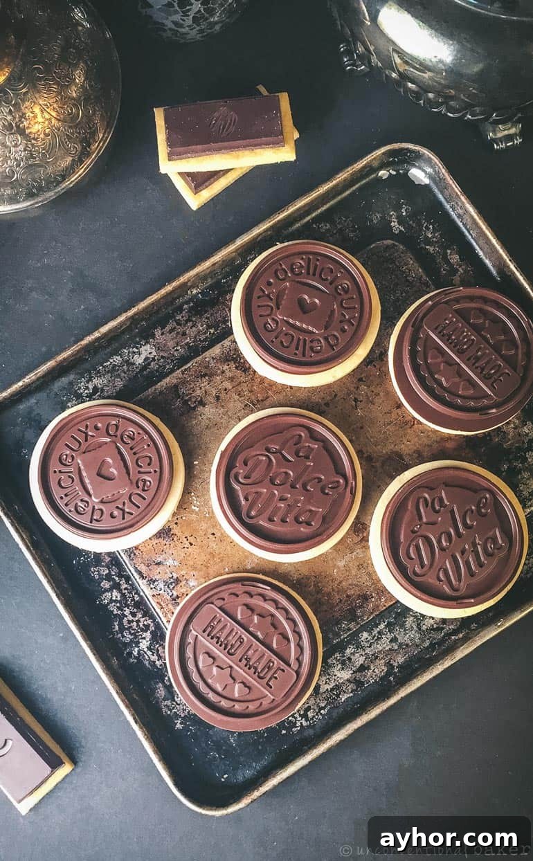 Chocolate-Topped Shortbread Cookies (Petit Écolier Style) 3 homemade vegan gluten-free petit ecolier style cookies