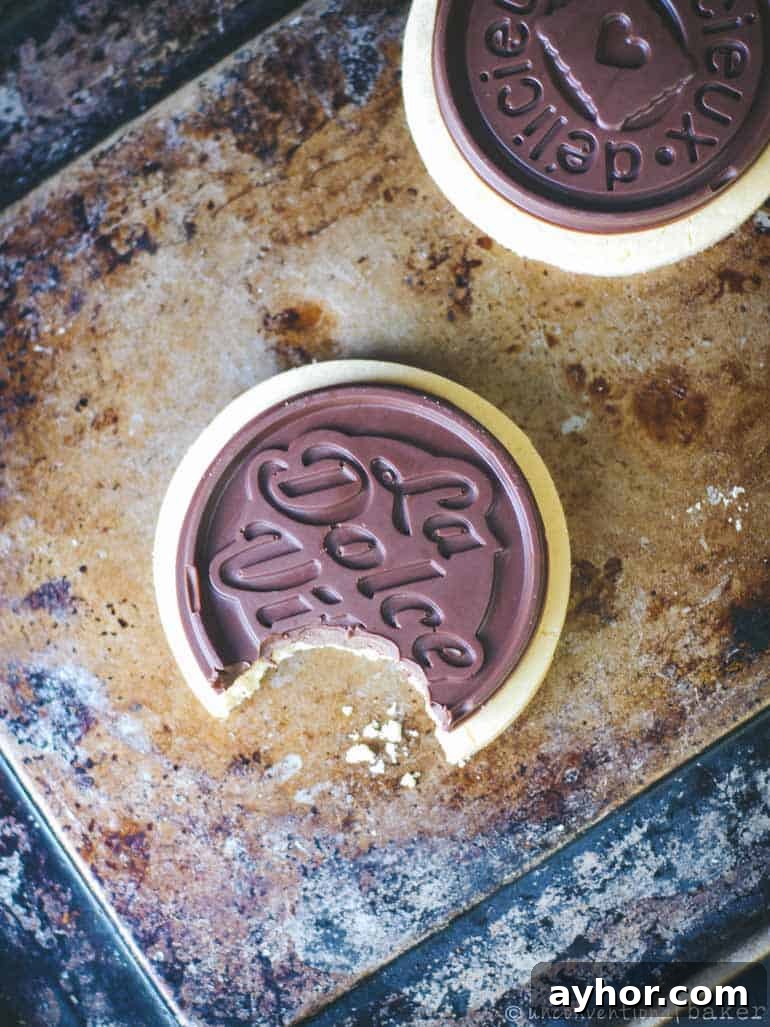 Chocolate-Topped Shortbread Cookies (Petit Écolier Style) 5 homemade chocolate topped shortbread cookies -- vegan, gluten-free