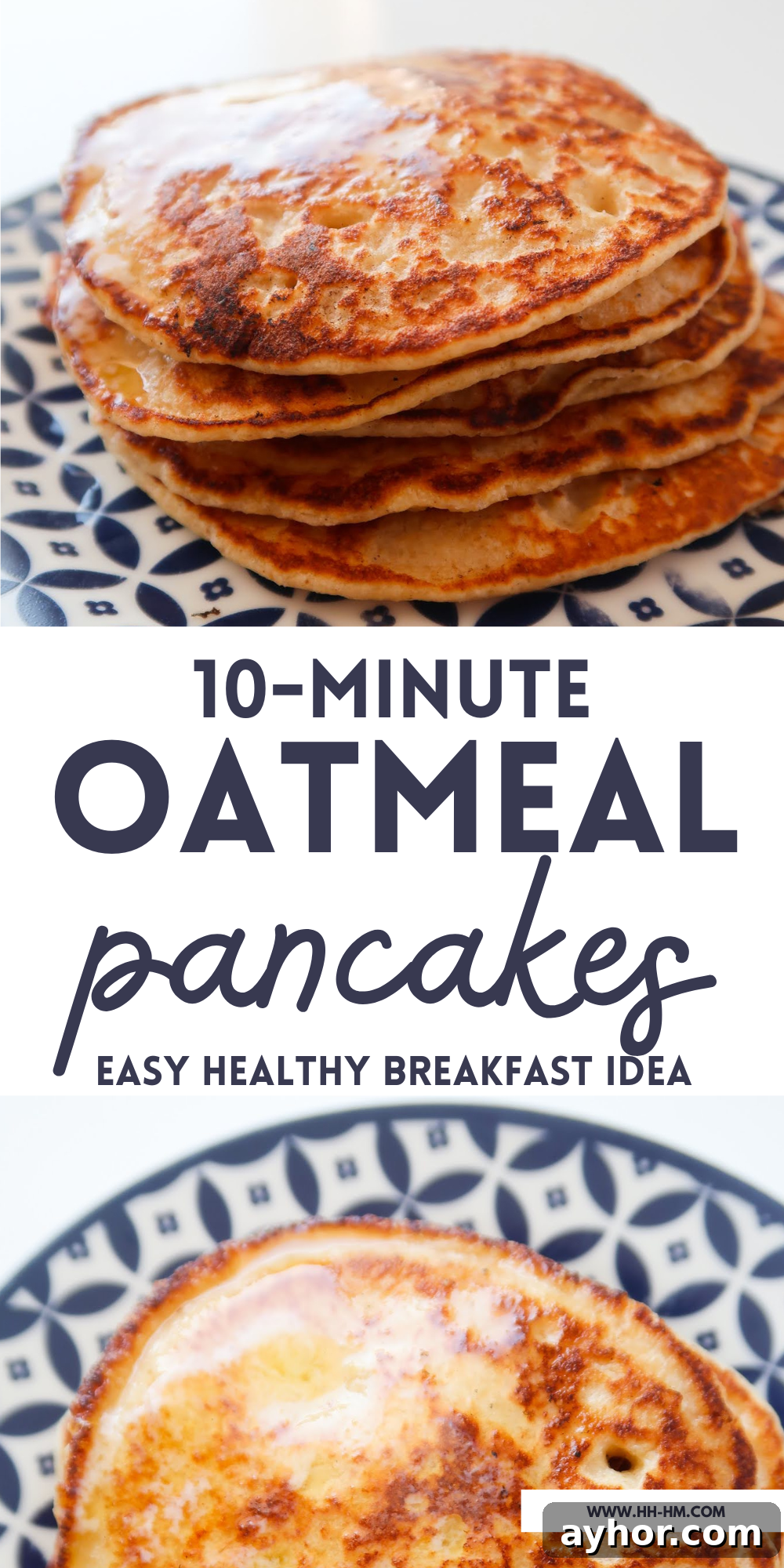 Irresistible Oatmeal Pancakes Recipe You’ll Make Again and Again 9 These flourless oatmeal pancakes are dairy-free, take 10 minutes to make using oats, eggs and honey, and make a healthy and easy kid-friendly breakfast idea! The best healthy pancake recipe!