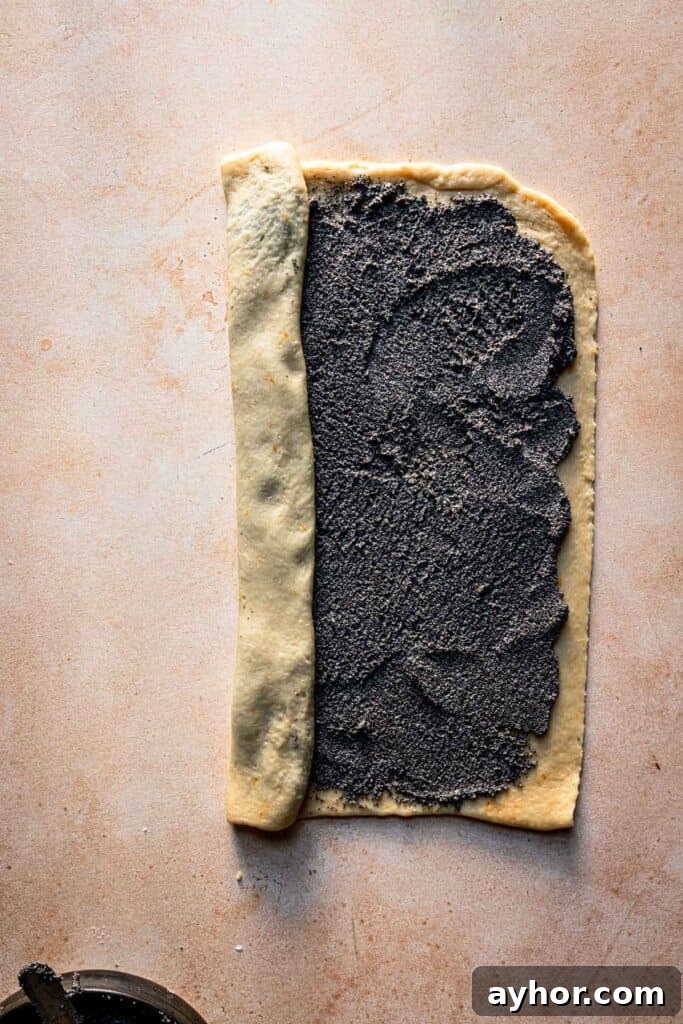 A dough rolled into a spiral.