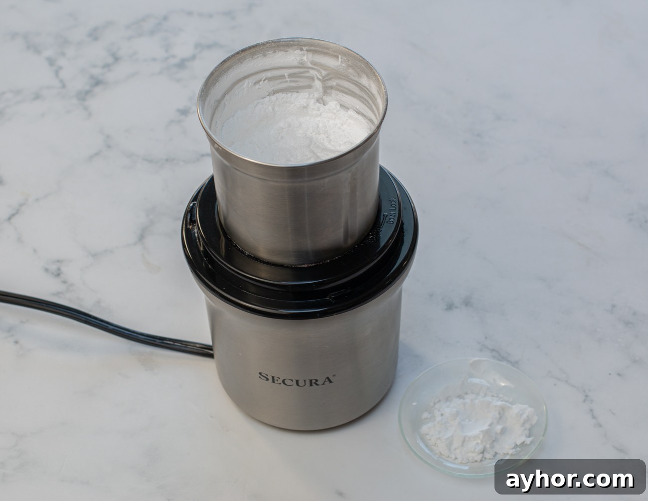 Making the Passover Confectioner's Sugar
