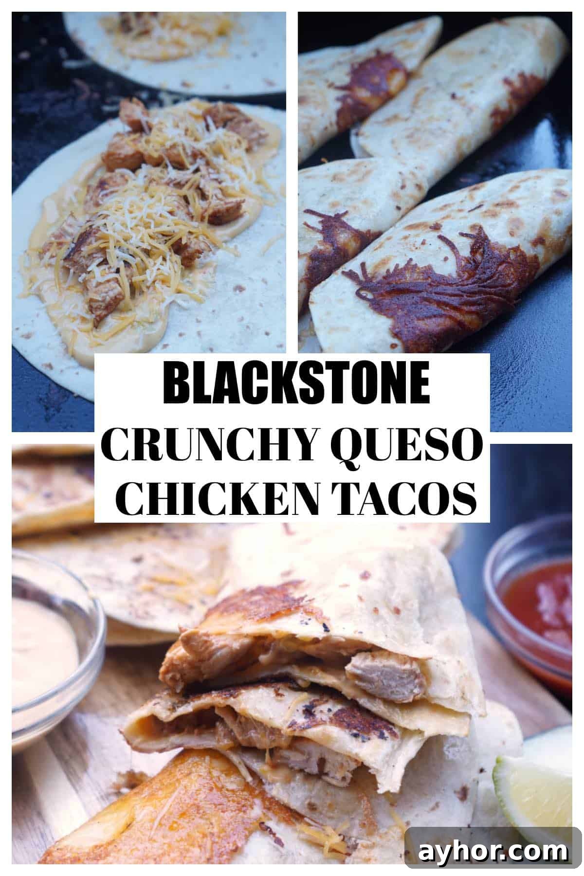 How to make Crunchy Queso Tacos on Blackstone collage