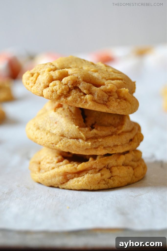 Brown Butter Pumpkin Spice Cookies Recipe for Fall Gatherings 3 a trio stack of pumpkin spice brown butter cookies