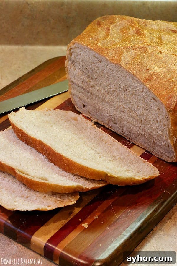 No-Knead Sourdough: Simple Rustic Loaf Recipe 7 Sliced sourdough