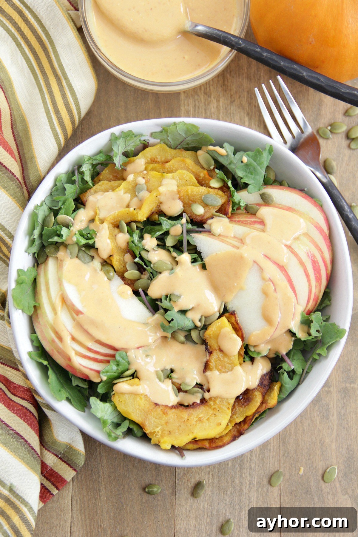 Autumn Salad with Creamy Pumpkin Dressing