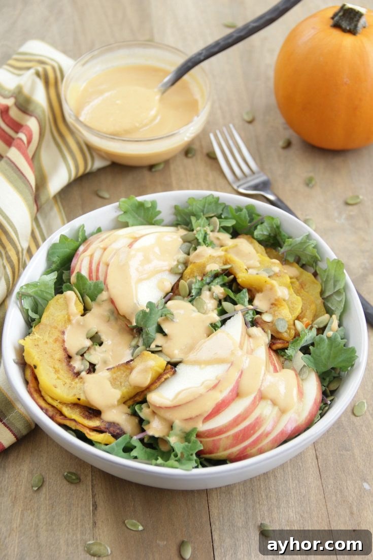 Autumn Salad with Creamy Pumpkin Dressing