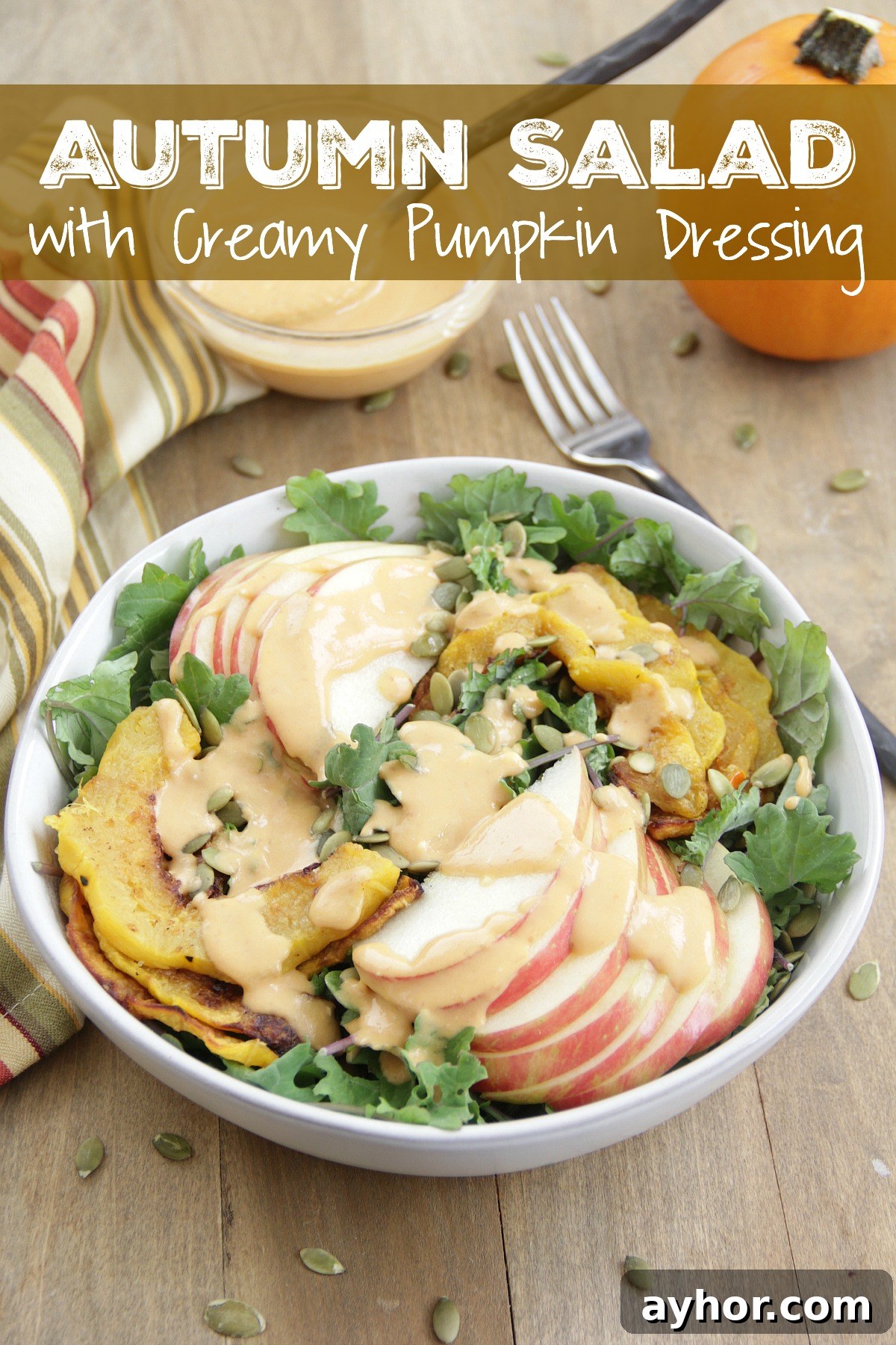 Autumn Salad with Creamy Pumpkin Dressing