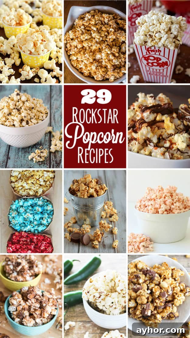 Peanut Butter Cup Popcorn and 29 rockstar popcorn recipes you will love!