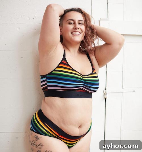 a woman wearing plus size underwear for curvy ladies from Tomboyx