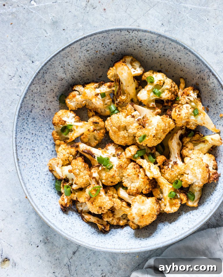Crispy Air-Fryer Cauliflower Wings with Spicy Dipping Sauce 4 close up view of the completed cauliflower wings air fryer recipe