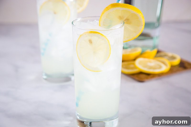 Tom Collins Cocktail - this is a classic gin cocktail that is tart, slightly sweet, and topped with club soda to make it fizzy and delicious.