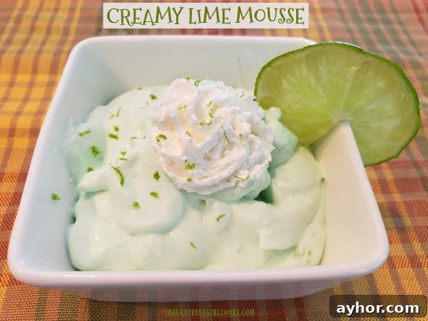 Creamy Lime Mousse Creamy lime mousse in a dessert dish