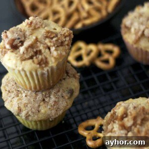 A close up of pretzel muffins.