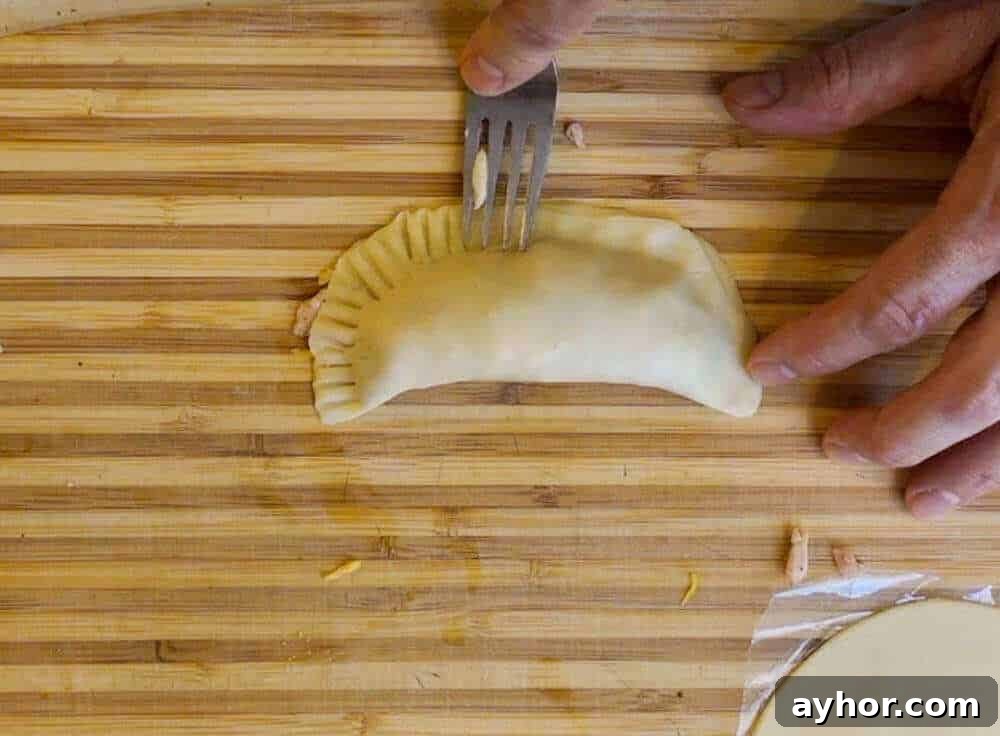 Crispy Air Fryer Empanadas Recipe — Homemade and Flavorful 5 crimping the empanadas