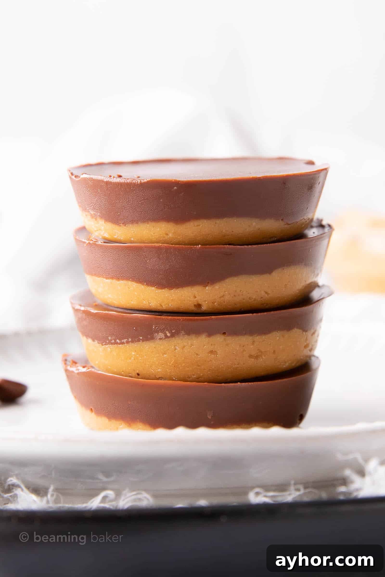 Vegan 4-Ingredient Dark Chocolate Peanut Butter Cups 3 Dark Chocolate Peanut Butter Cups (Vegan)