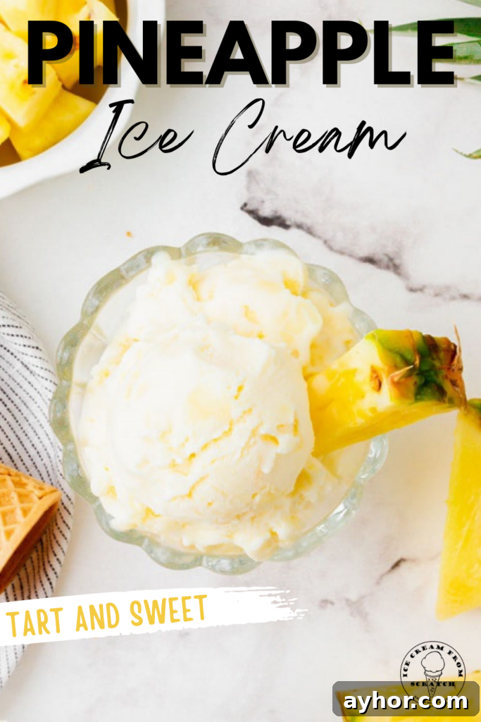pinterest pin collage for pineapple ice cream