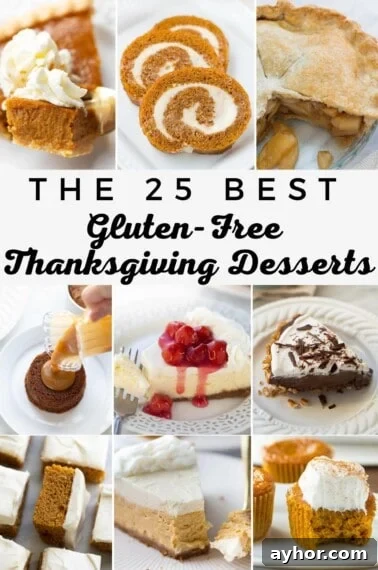 collage of gluten-free thanksgiving desserts