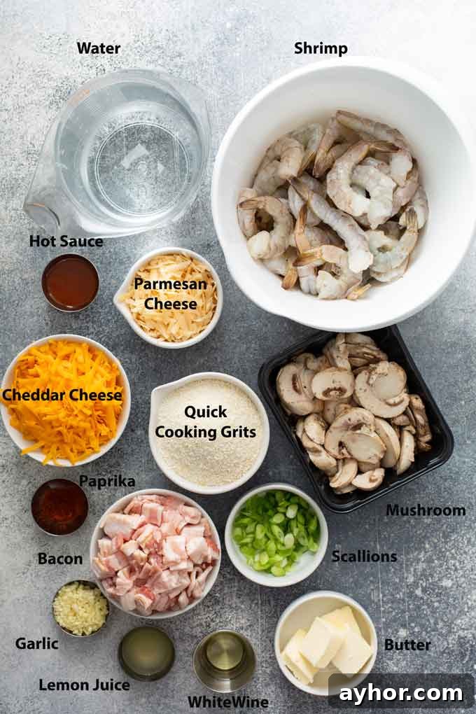 Cajun Shrimp and Grits: Creamy Southern Comfort Recipe 5 Ingredients to make Southern Shrimp and Grits