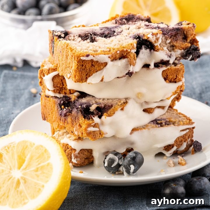 Keto Blueberry Bread With Lemon Drizzle