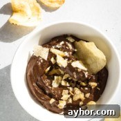 Small serving of avocado chocolate mousse
