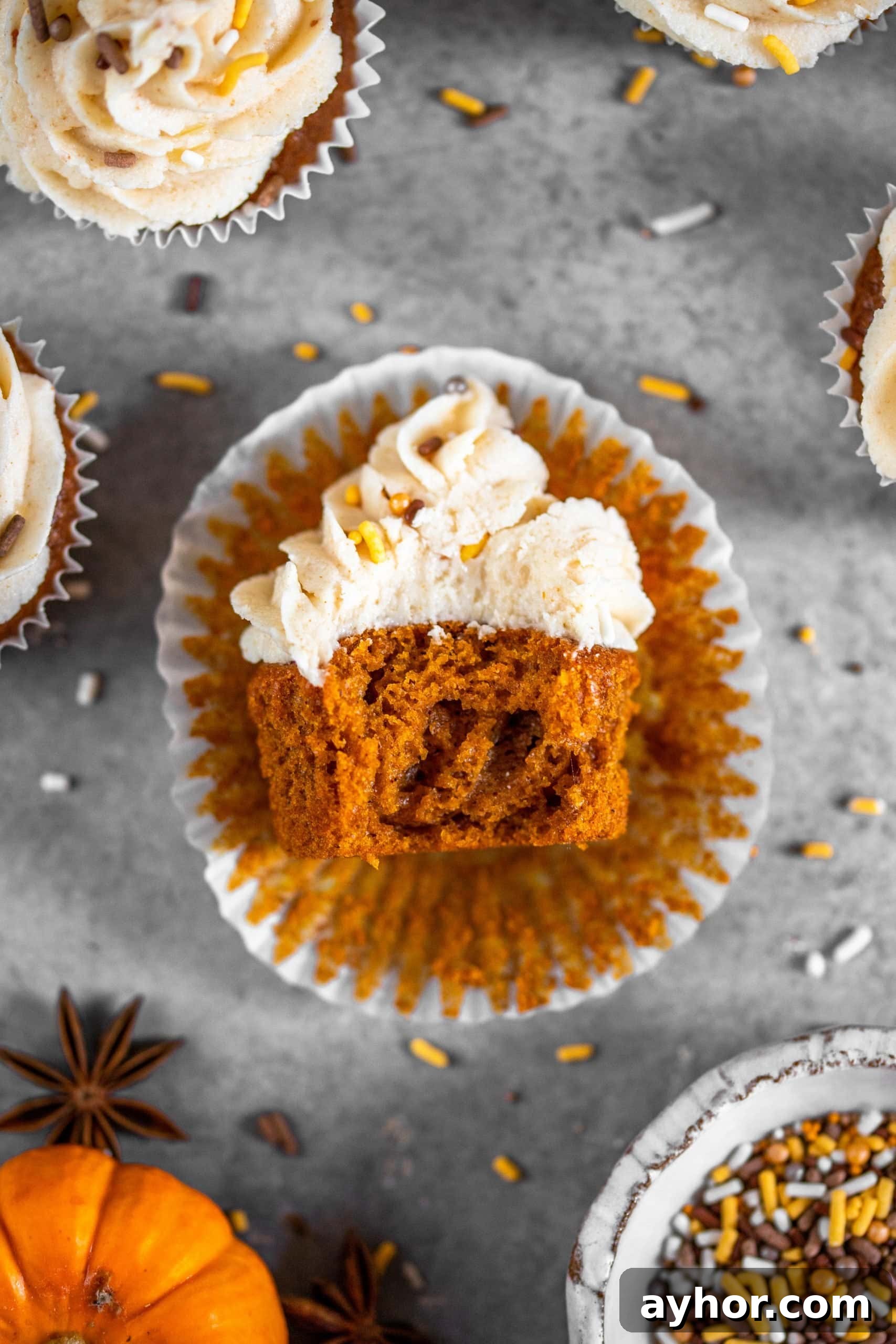 Pumpkin Spice Cupcakes with Maple Brown-Butter Frosting 8 Pumpkin Spice Cupcakes