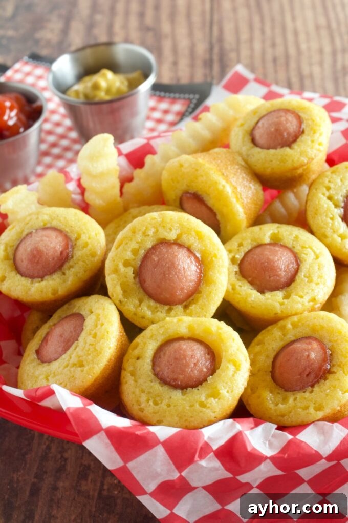Mini Corn Dog Muffins closeup