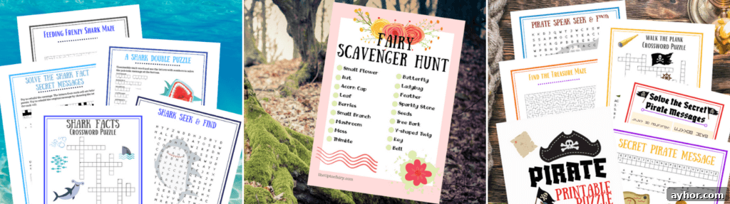 Printable Princess Puzzle Pack for Kids – Free Downloads 4 Collage of printable activity previews.