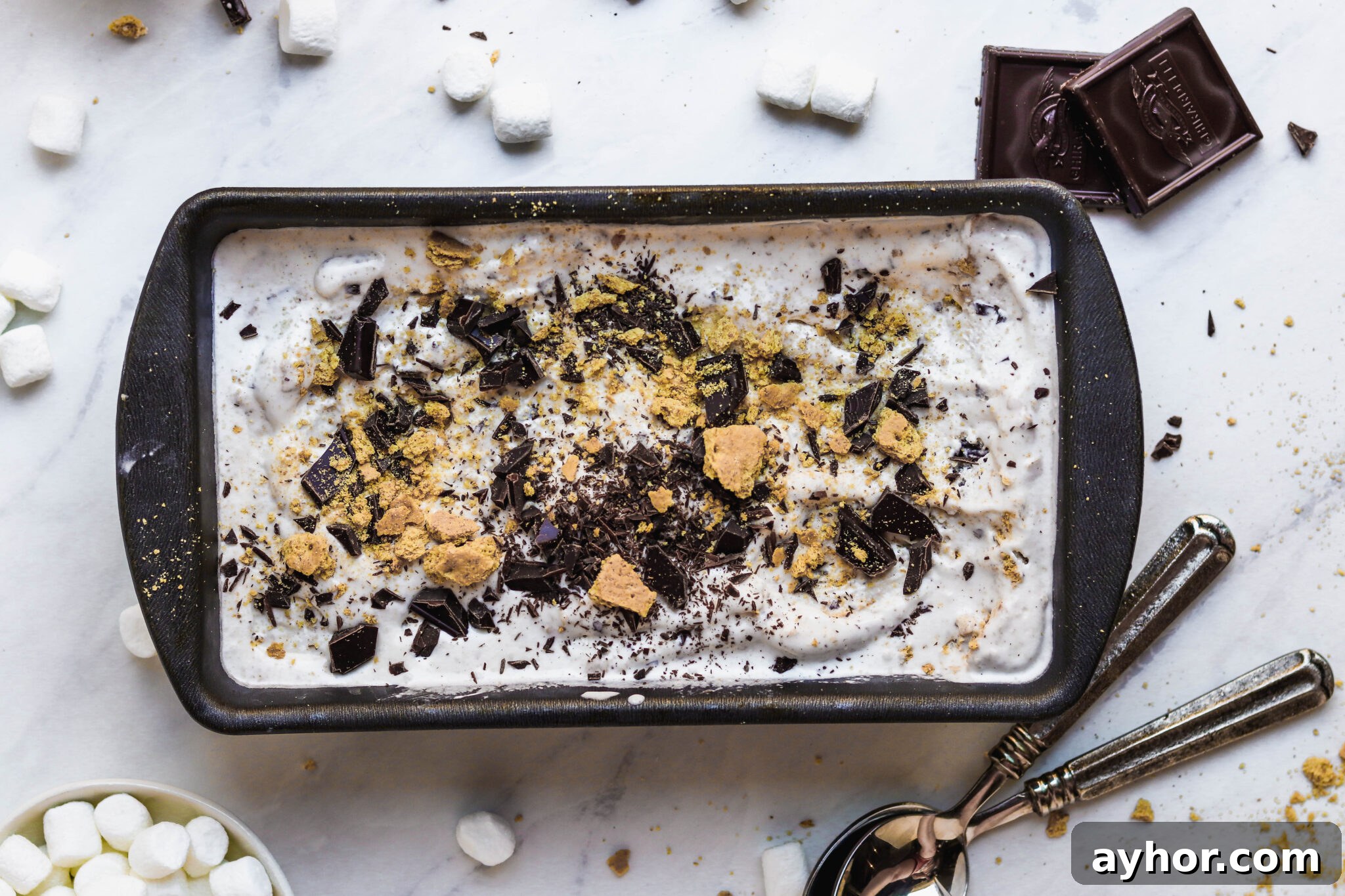 S'mores Ice Cream Recipe: Toasted Marshmallow & Graham Swirl 5 S'mores Ice Cream