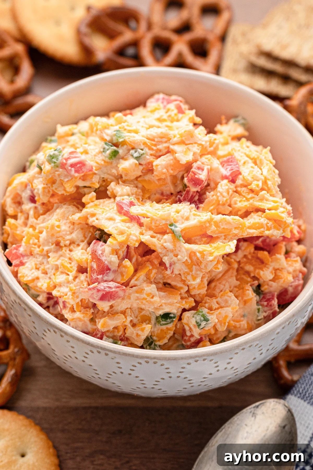 bowl of pimento cheese spread with jalapenos