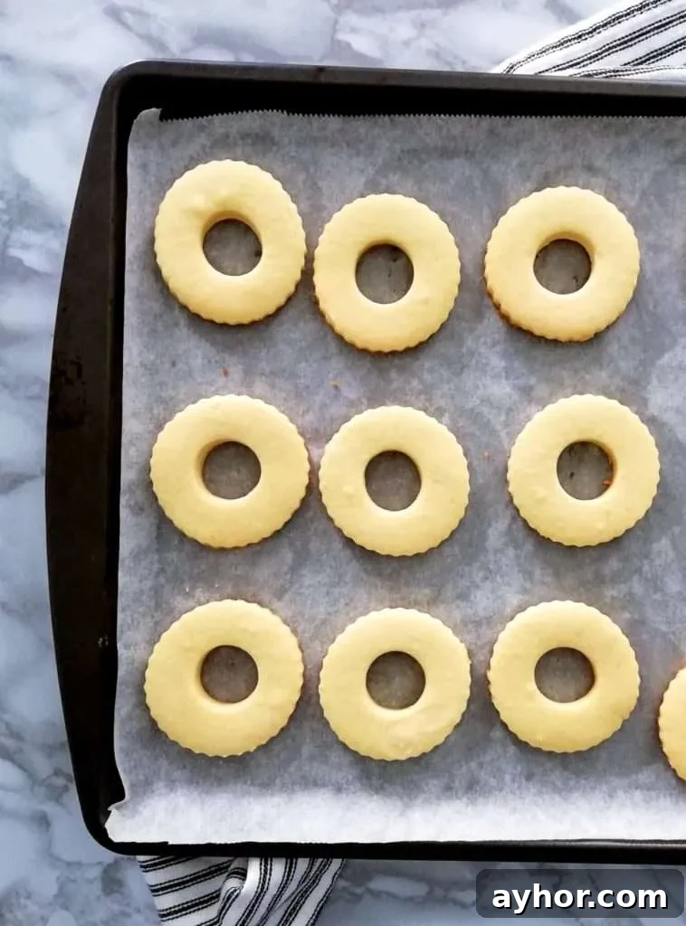 apricot jam filled sandwich cookies baked cookies with center hole cutout