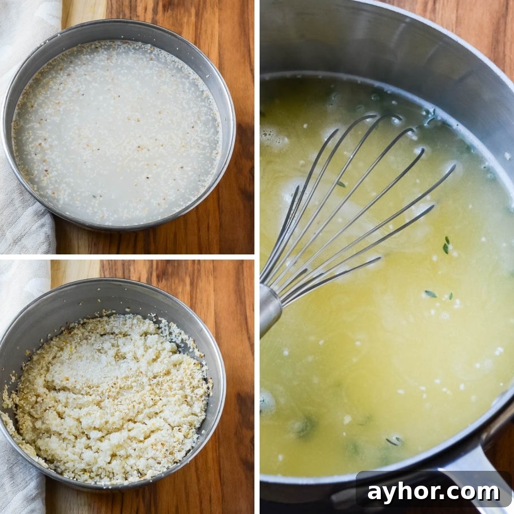 Creamy Roasted Garlic Grits with Melted Cheese 4 rinsing the corn grits before cooking them.