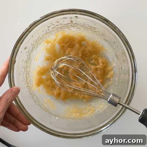 Mixing ingredients in a bowl.