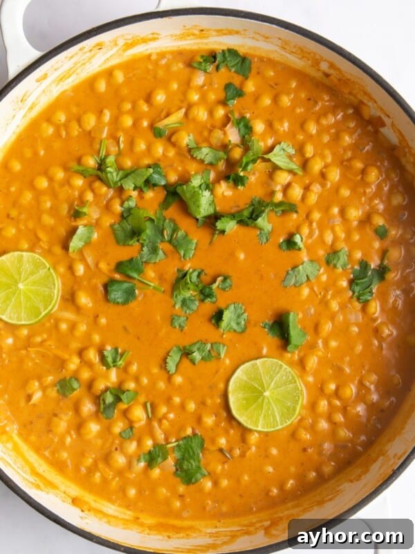 Overhead shot of peanut butter curry.