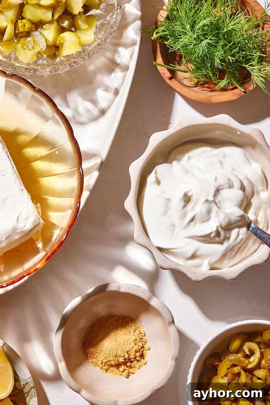 ingredients for pickle dip