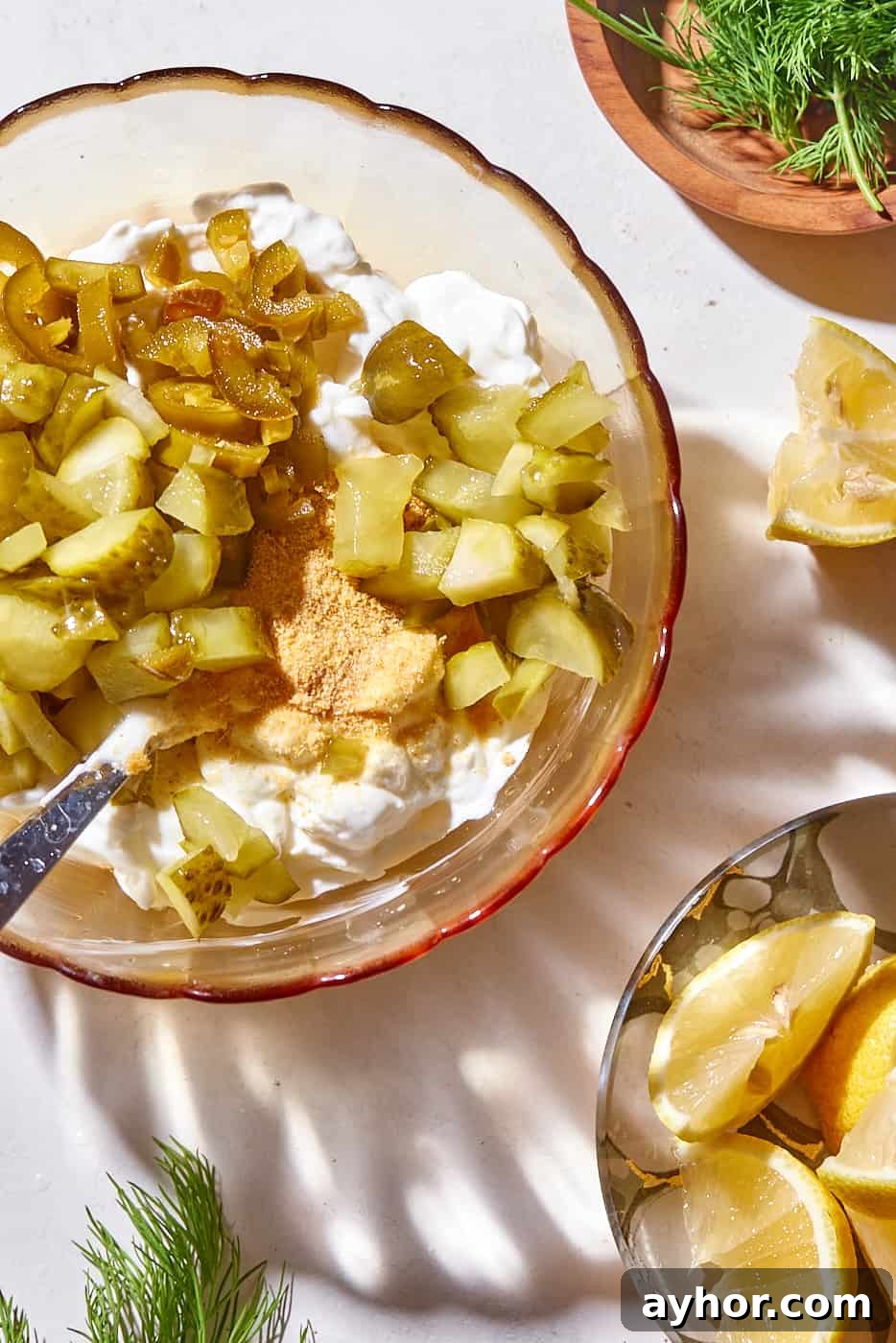 ingredients for pickle dip