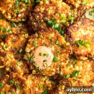 A pile of corn and bacon fritters.