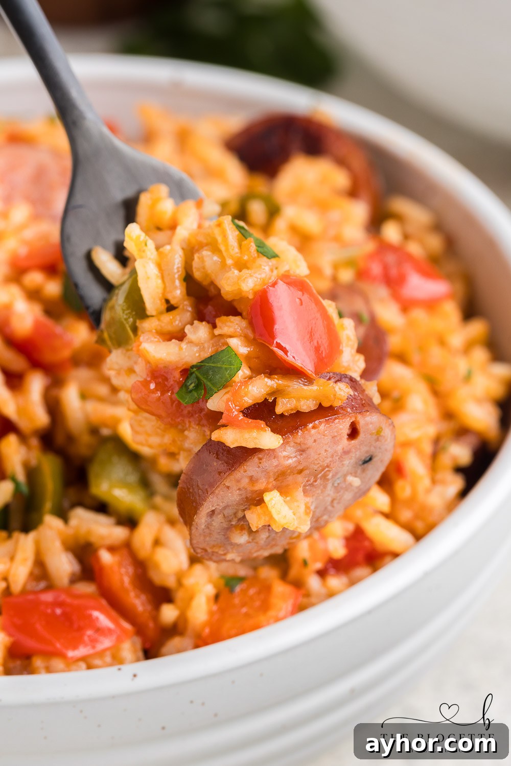 Sausage, Rice, and Pepper Skillet
