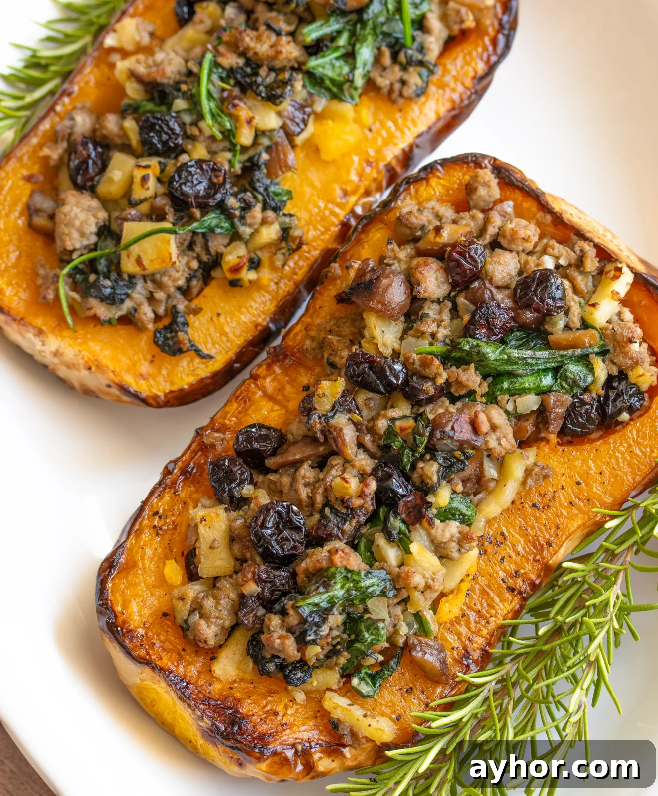 Sausage Stuffed Butternut Squash
