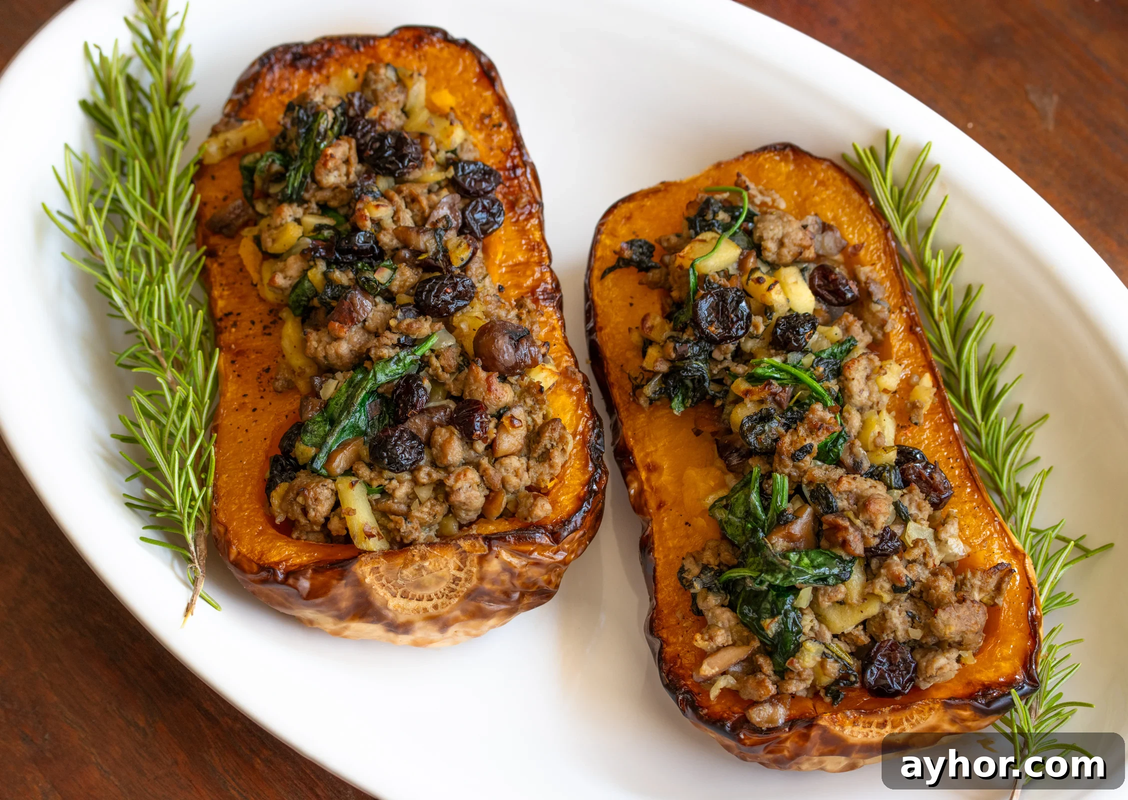 Sausage Stuffed Butternut Squash