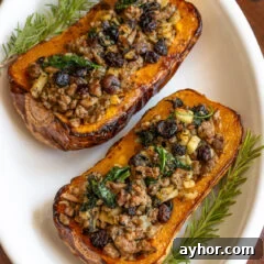 Sausage Stuffed Butternut Squash