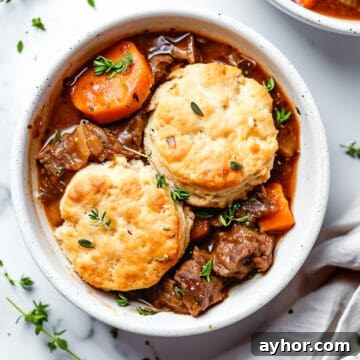 Beef cobbler with cheddar biscuits