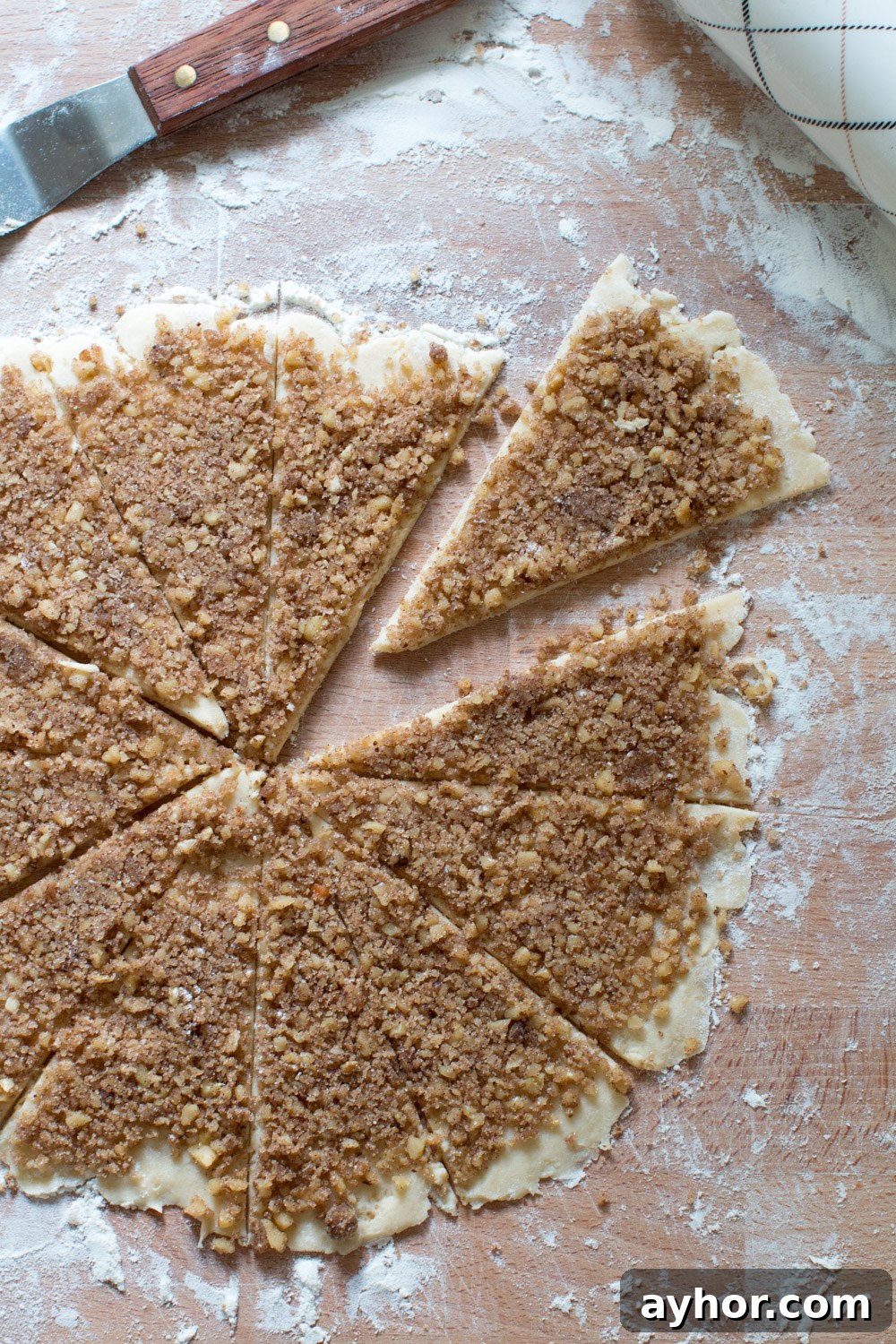 forming Maple Walnut Rugelach
