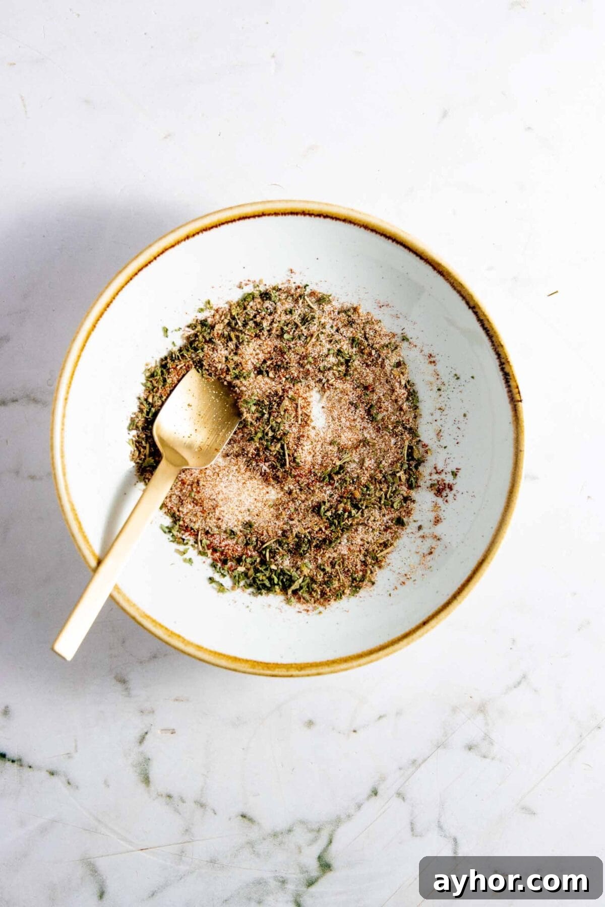 Spices mixed in a bowl.