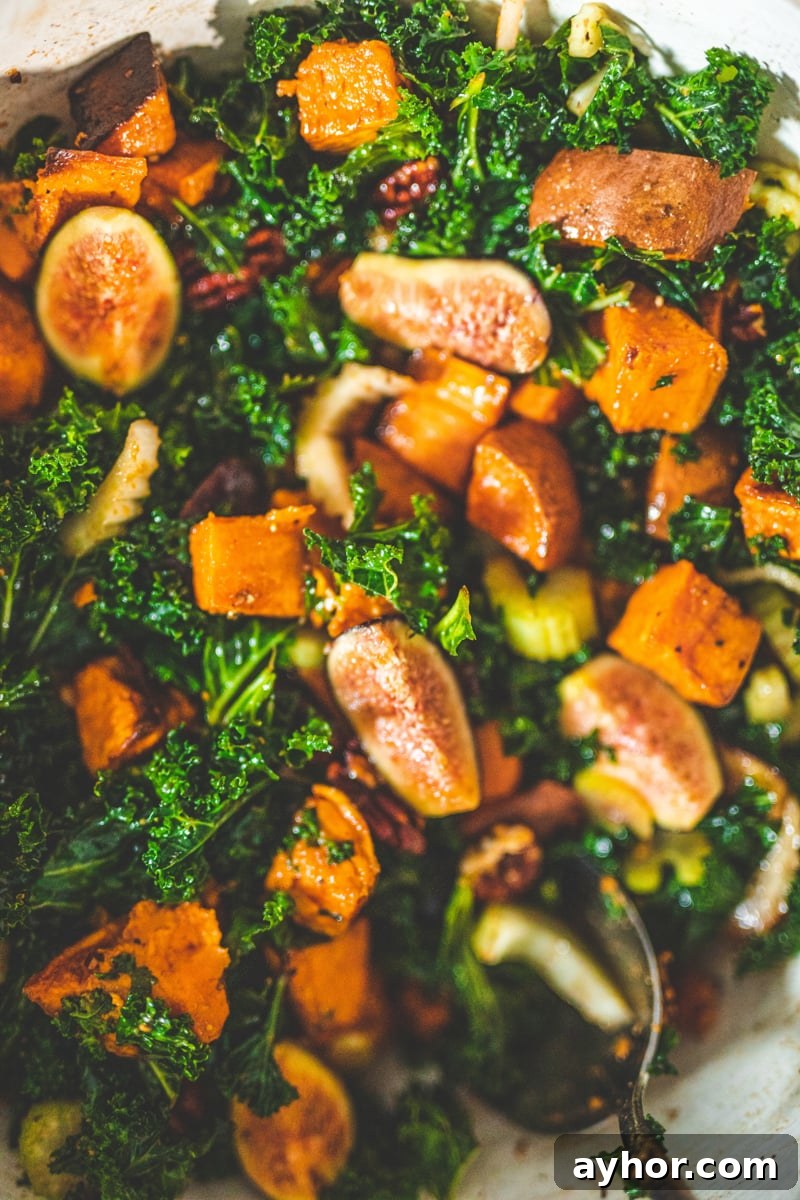 Sweet Potato & Fig Salad close up - Georgie Eats