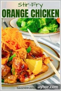 Sticky Orange Chicken Stir Fry Recipe Pinterest Pin  