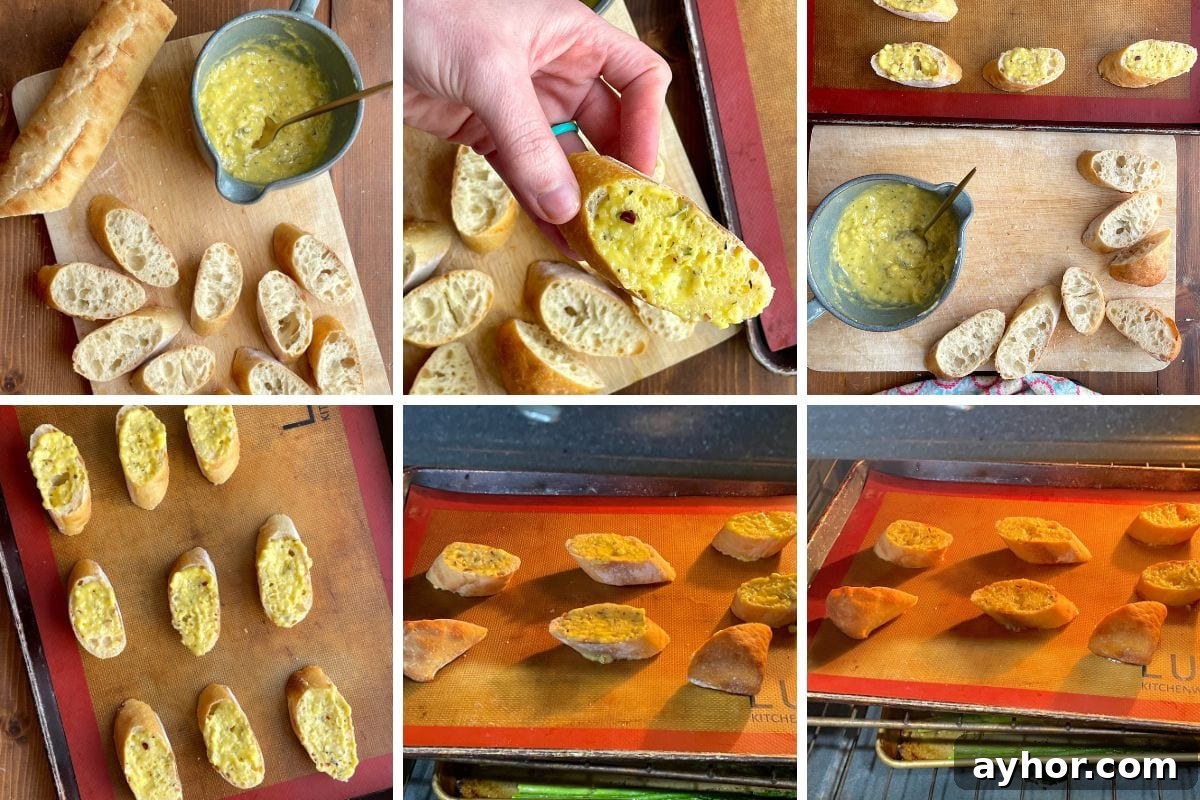 Quick Garlic Toast Recipe for Crispy, Flavorful Slices 6 A collage of images showing how to make garlic toast in the oven.